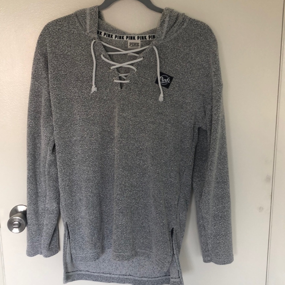 PINK XS grey hoodie
